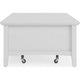 Gemma Coffee Table with 2 Drawers and Casters | White Mahogany Wood 55"