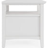 Gemma Square End Table with Drawer & Open Shelf | White Mahogany Wood 24"