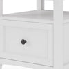 Gemma Square End Table with Drawer & Open Shelf | White Mahogany Wood 24"