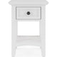 Gemma Square Drink Table | Drawer & Lower Shelf | White Mahogany Wood 22"