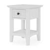 Gemma Square Drink Table | Drawer & Lower Shelf | White Mahogany Wood 22"
