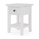 Gemma Square Drink Table | Drawer & Lower Shelf | White Mahogany Wood 22"