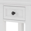 Gemma Square Drink Table | Drawer & Lower Shelf | White Mahogany Wood 22"