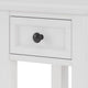 Gemma Square Drink Table | Drawer & Lower Shelf | White Mahogany Wood 22"