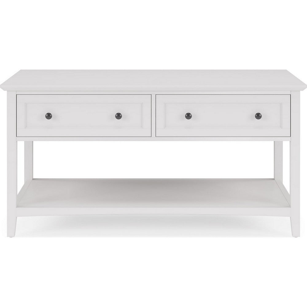 Gemma Console Table | Drawers & Shelf Storage | White Mahogany Wood 60"