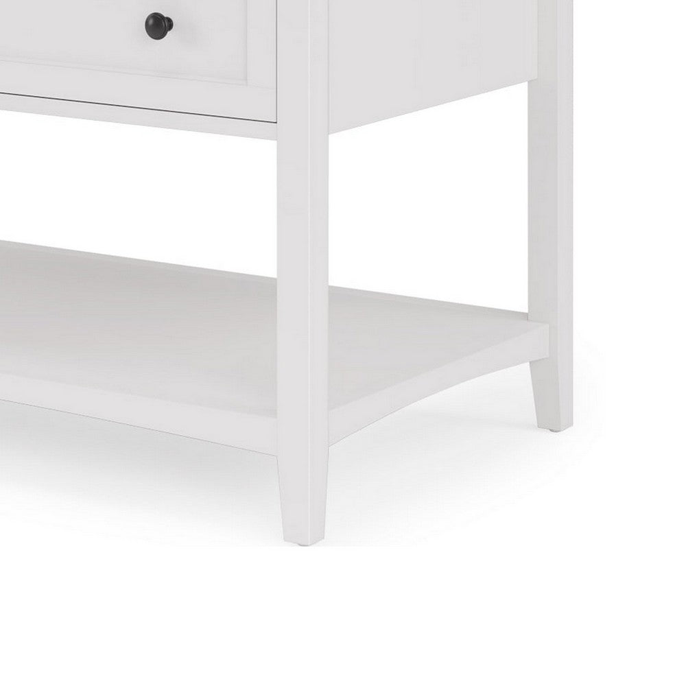 Gemma Console Table | Drawers & Shelf Storage | White Mahogany Wood 60"