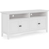 Gemma TV St& Entertainment Console with 4 Doors | White Wood 64"
