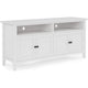 Gemma TV St& Entertainment Console with 4 Doors | White Wood 64"