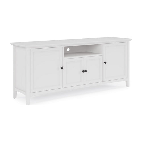 Gemma TV St& Entertainment Console with Storage | White Wood 74"