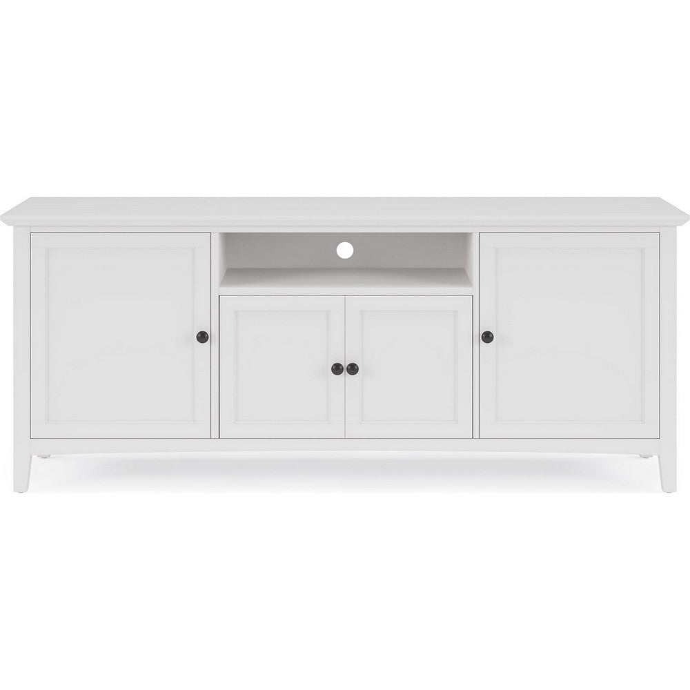 Gemma TV St& Entertainment Console with Storage | White Wood 74"