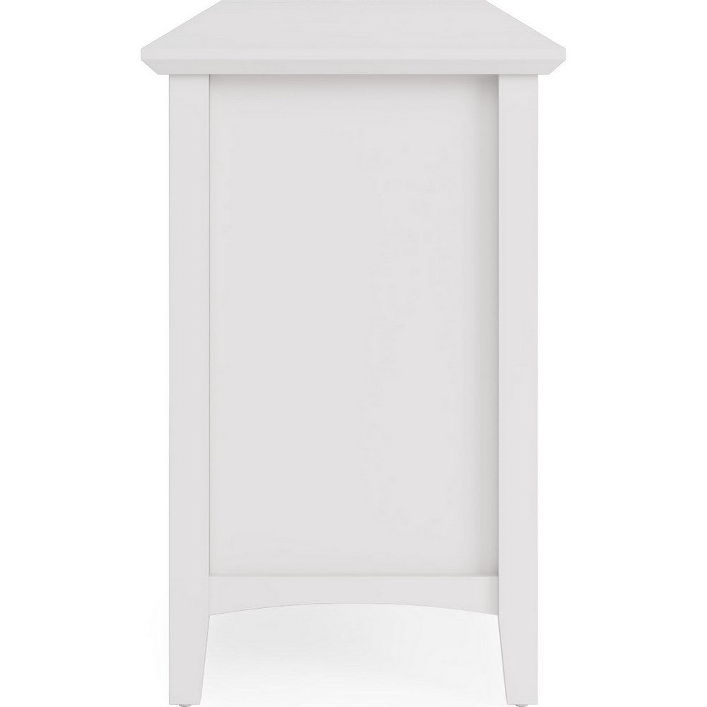 Gemma TV St& Entertainment Console with Storage | White Wood 74"