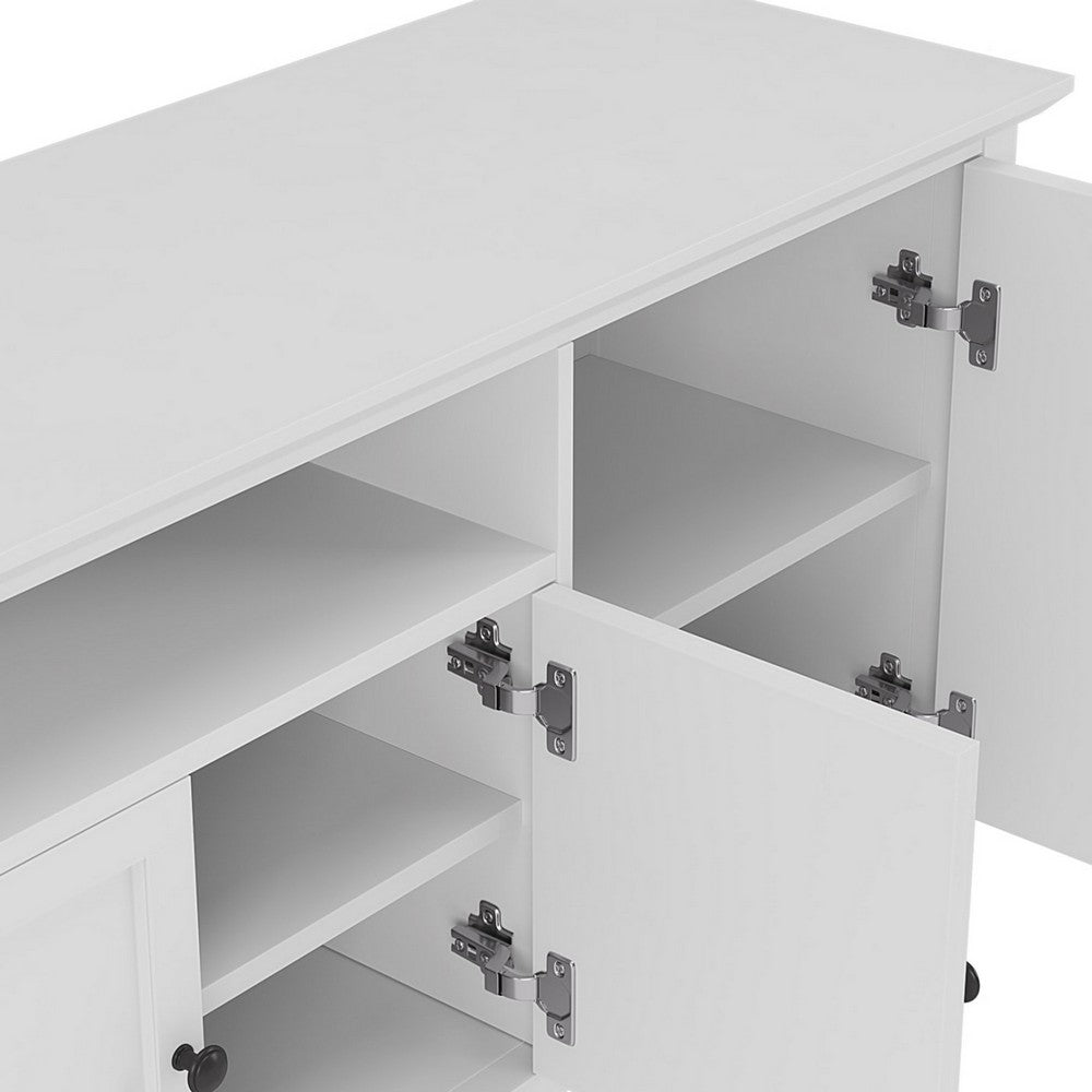 Gemma TV St& Entertainment Console with Storage | White Wood 74"