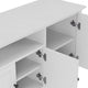 Gemma TV St& Entertainment Console with Storage | White Wood 74"