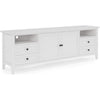 Gemma TV St& Entertainment Console | Doors & Drawers | White Wood 84"