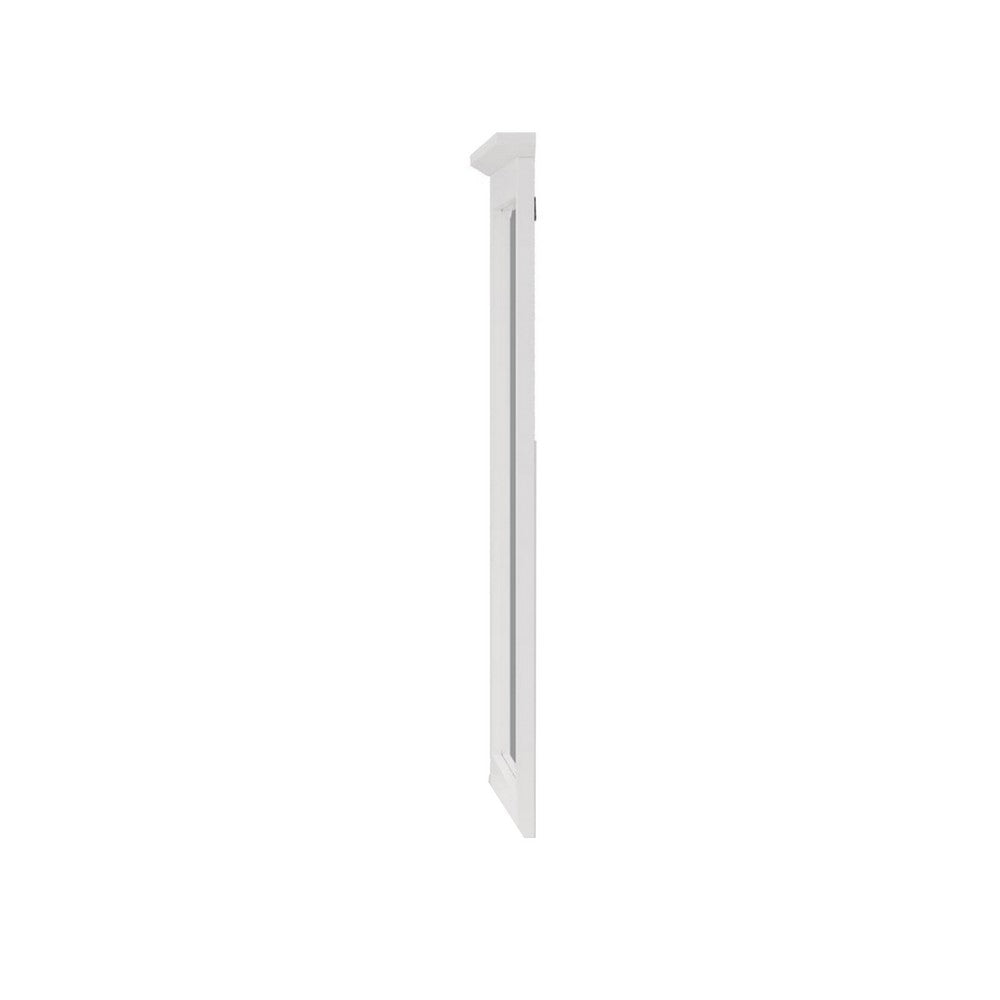 Gemma Wall Dresser Mirror | Crown Moldings | Beveled Glass | White Wood 36x41