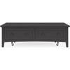 Gemma Coffee Table with 2 Drawers & Casters | Black Mahogany Wood 55"