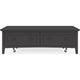 Gemma Coffee Table with 2 Drawers & Casters | Black Mahogany Wood 55"