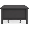 Gemma Coffee Table with 2 Drawers & Casters | Black Mahogany Wood 55"