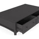 Gemma Coffee Table with 2 Drawers & Casters | Black Mahogany Wood 55"