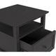 Gemma Square End Table with Drawer & Open Shelf | Black Mahogany Wood 24"