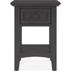 Gemma Square Drink Table | Drawer & Lower Shelf | Black Mahogany Wood 22"
