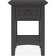 Gemma Square Drink Table | Drawer & Lower Shelf | Black Mahogany Wood 22"
