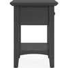 Gemma Square Drink Table | Drawer & Lower Shelf | Black Mahogany Wood 22"