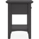 Gemma Square Drink Table | Drawer & Lower Shelf | Black Mahogany Wood 22"
