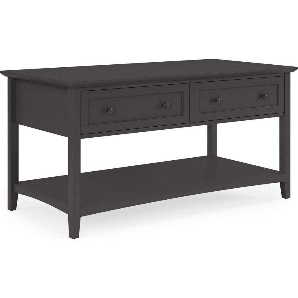 Gemma Console Table | Drawers & Shelf Storage | Black Mahogany Wood 60"