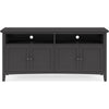Gemma TV St& Entertainment Console with 4 Doors | Black Wood 64"