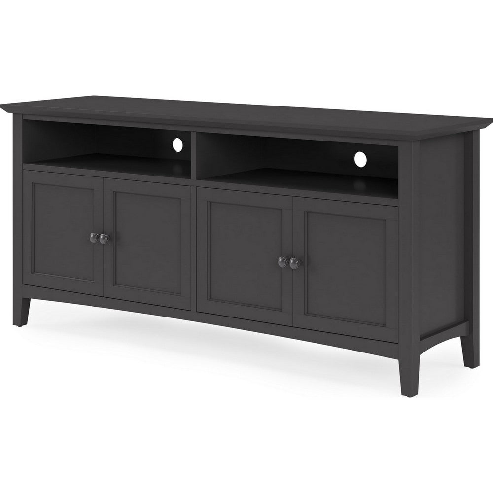 Gemma TV St& Entertainment Console with 4 Doors | Black Wood 64"