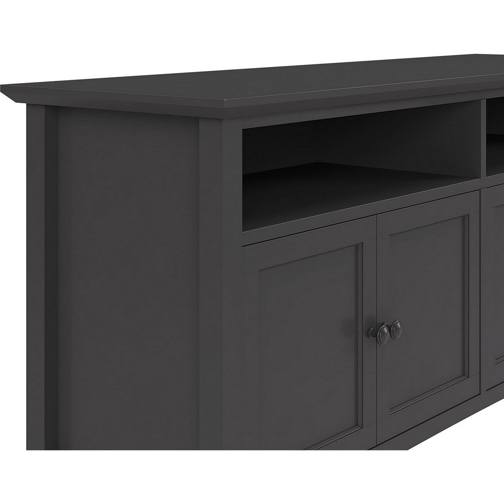 Gemma TV St& Entertainment Console with 4 Doors | Black Wood 64"