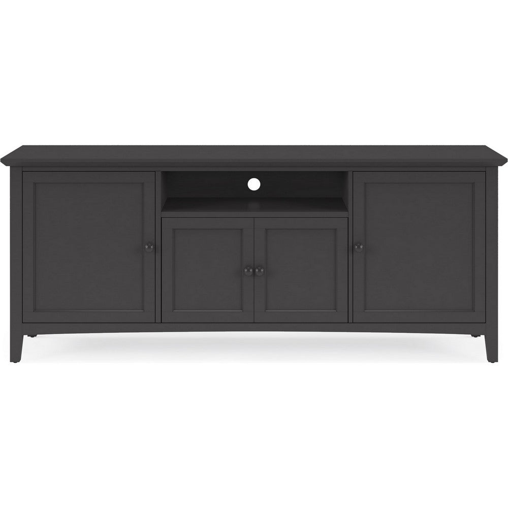 Gemma TV St& Entertainment Console with Storage | Black Wood 74"