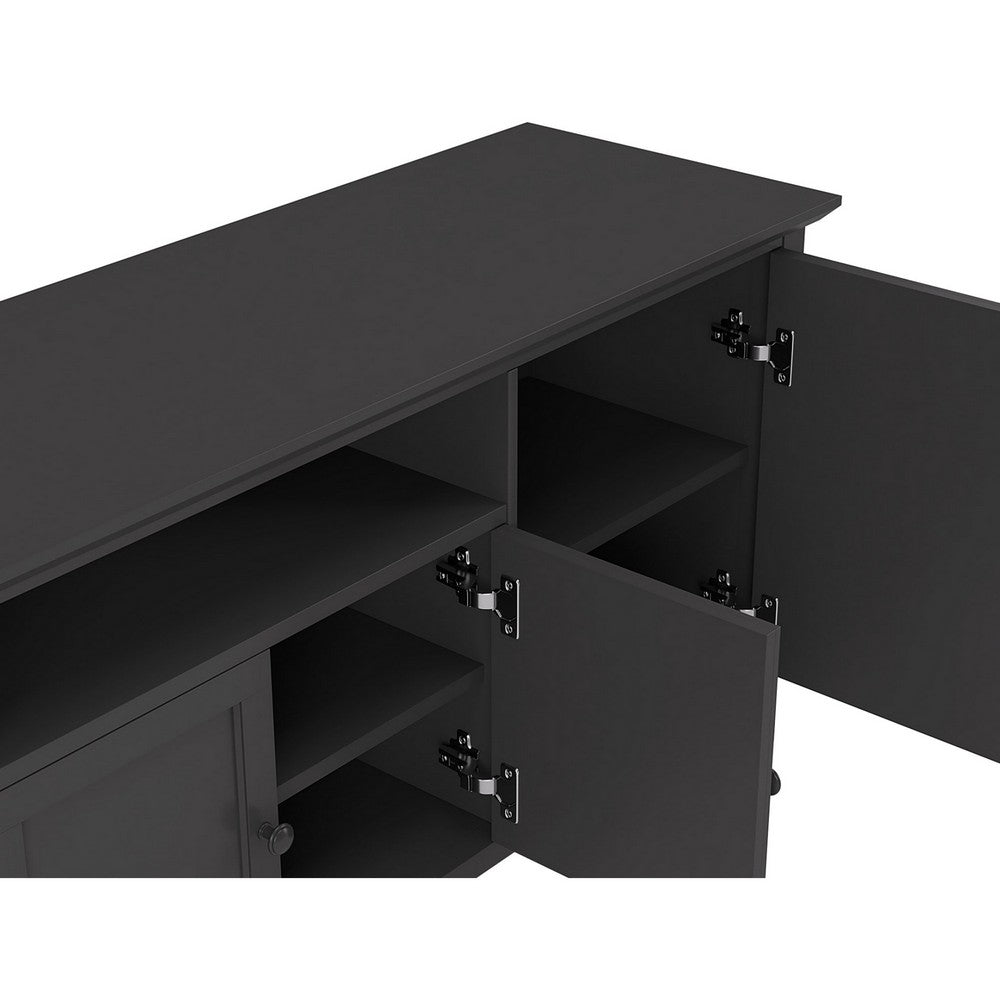 Gemma TV St& Entertainment Console with Storage | Black Wood 74"