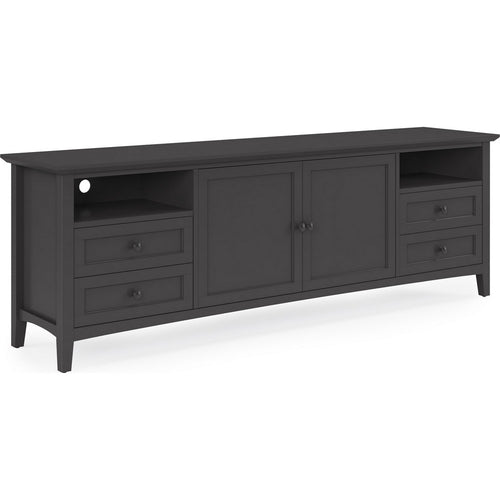 Gemma TV St& Entertainment Console | Doors & Drawers | Black Wood 84"