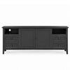 Gemma TV St& Entertainment Console | Doors & Drawers | Black Wood 84"