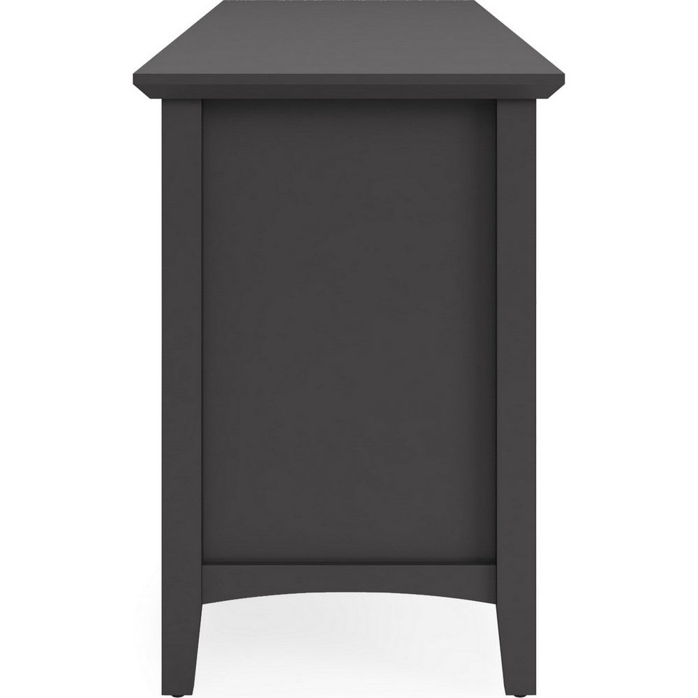 Gemma TV St& Entertainment Console | Doors & Drawers | Black Wood 84"