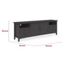Gemma TV St& Entertainment Console | Doors & Drawers | Black Wood 84"