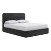 Enola Queen Platform Bed | Waterfall Edges | Jet Black Ash-Mahogany Wood