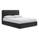 Enola Queen Platform Bed | Waterfall Edges | Jet Black Ash-Mahogany Wood