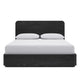 Enola Queen Platform Bed | Waterfall Edges | Jet Black Ash-Mahogany Wood