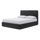 Enola Queen Platform Bed | Waterfall Edges | Jet Black Ash-Mahogany Wood
