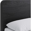 Enola Queen Platform Bed | Waterfall Edges | Jet Black Ash-Mahogany Wood