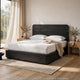 Enola Queen Platform Bed | Waterfall Edges | Jet Black Ash-Mahogany Wood