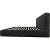 Elona Queen Platform Bed | Waterfall Edges | Black Chenille Fabric