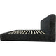 Elona Queen Platform Bed | Waterfall Edges | Black Chenille Fabric