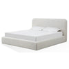 Elona Queen Platform Bed | Waterfall Edges | Off-White Chenille Fabric