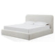 Elona Queen Platform Bed | Waterfall Edges | Off-White Chenille Fabric