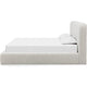 Elona Queen Platform Bed | Waterfall Edges | Off-White Chenille Fabric
