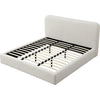 Elona Queen Platform Bed | Waterfall Edges | Off-White Chenille Fabric